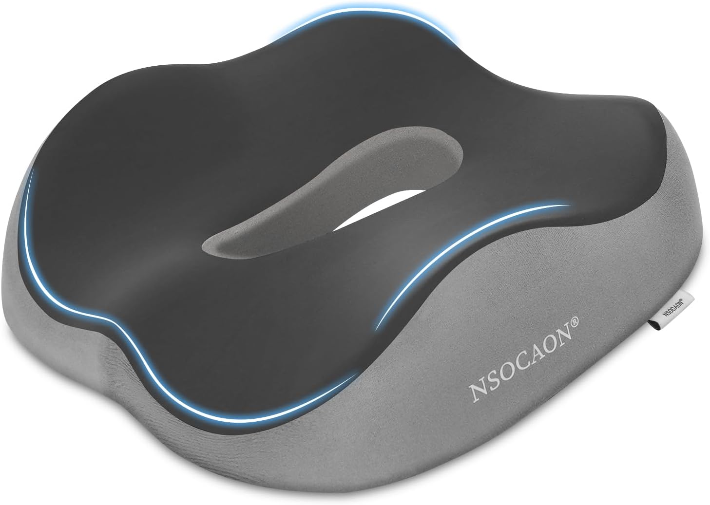 Ergonomic Memory Foam Seat Cushion - Suitable for Office Chairs, car Seats, and wheelchairs. Relieves Tailbone and Hip Pain. Durable and Comfortable. Double Gray Colorblock