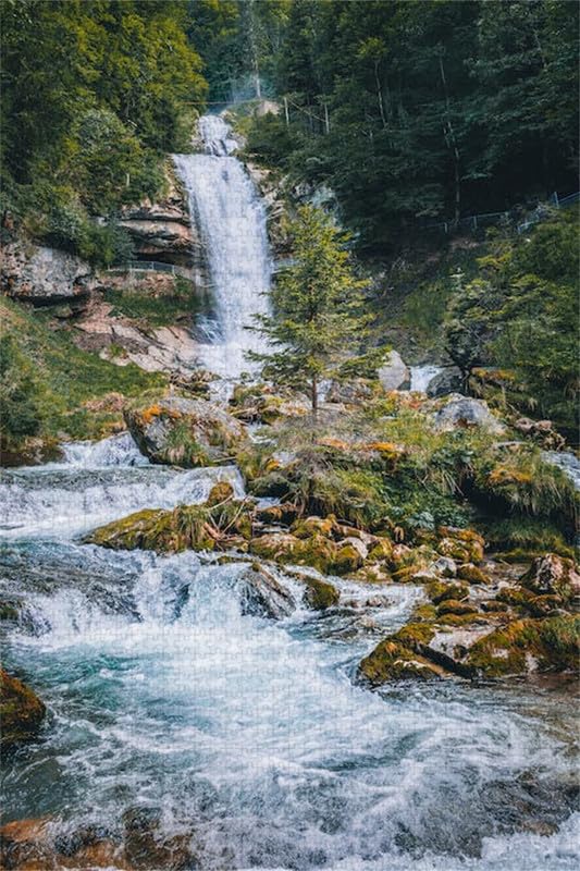 Hermosa cascada - Rompecabezas de madera de 2000 piezas - Rompecabezas de arte para adultos Juego familiar Rompecabezas