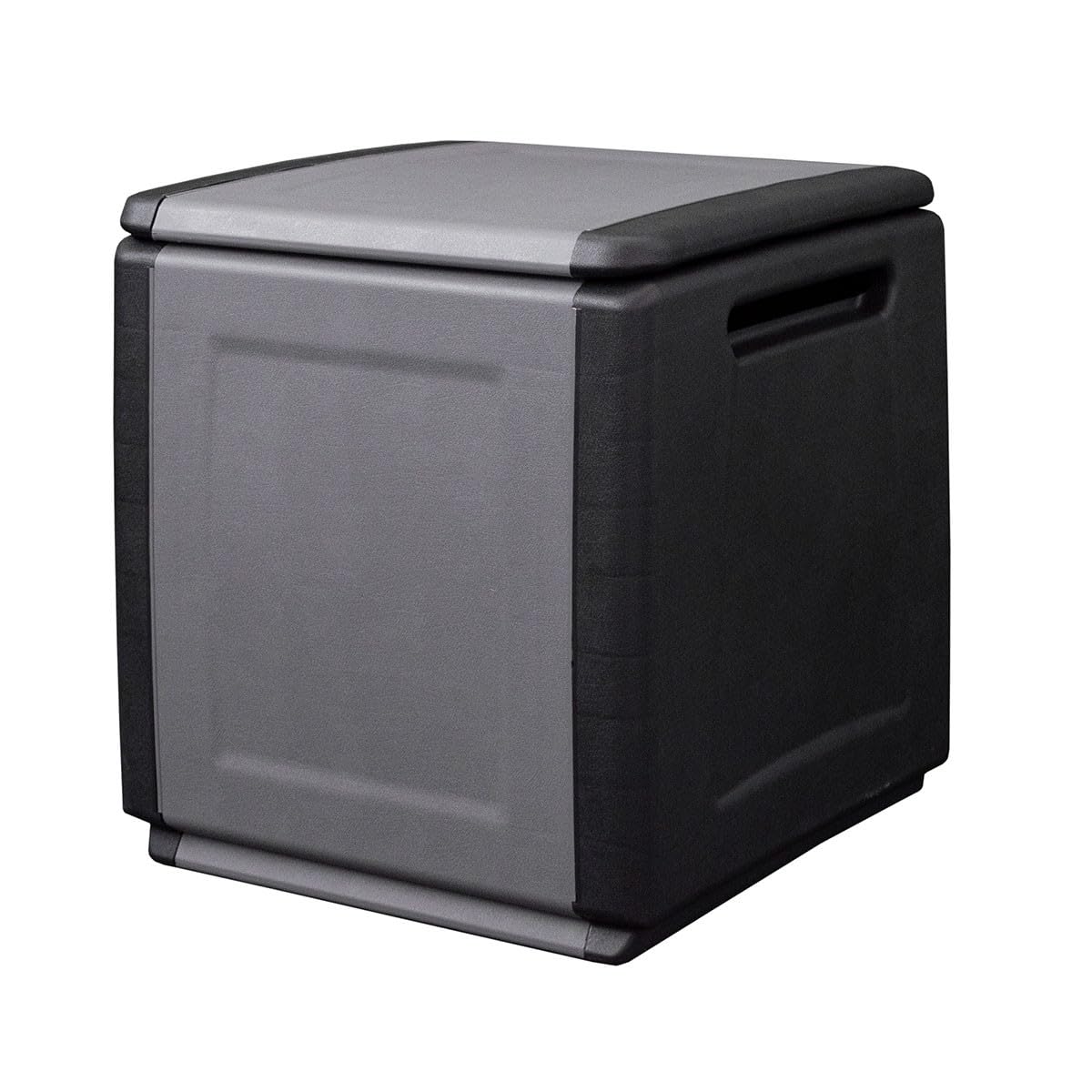 INTEC - Cassapanca portaoggetti 130L grigio/nero 54 x 53 x 57 cm manici di trasporto in polipropilene