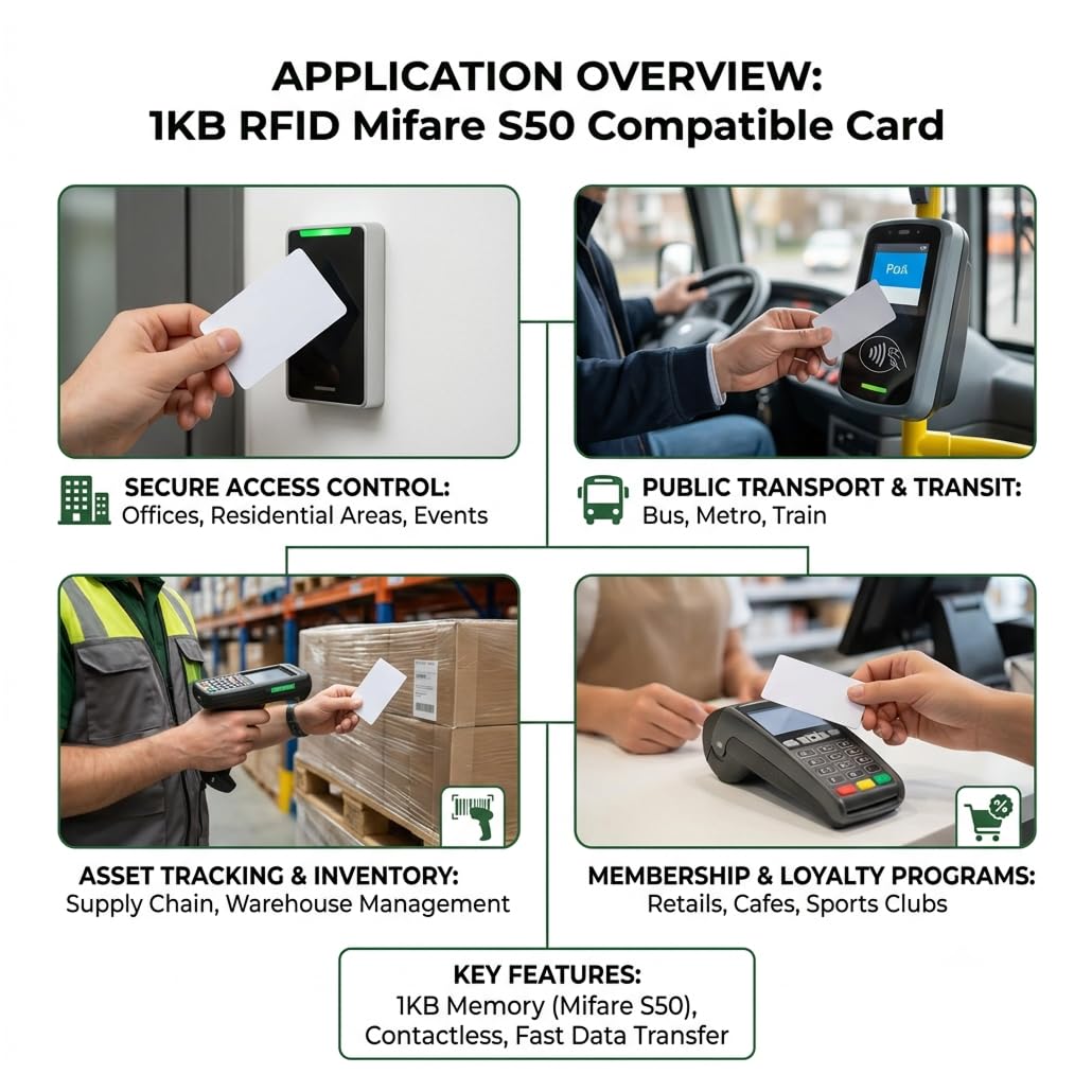 FONGWAH FM1108 RFID-IC-Karten, vollständig kompatibel mit Classic 1K M1 S50 Karten 13,56 MHz entspricht dem ISO14443A-Standard (200)