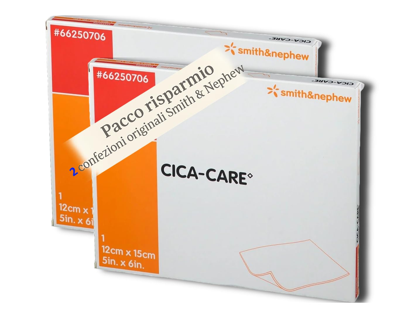 Medicazione Morbida Autoadesiva in Silicone, per Cicatrici, 12x15cm, 2 Cerotti