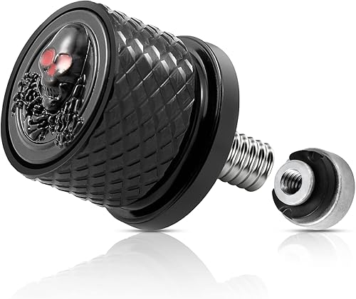 Kit de tornillos y tuercas de acero inoxidable para guardabarros de asiento trasero, 14"-20, patrón de calavera en relieve 3D, ojos rojos,