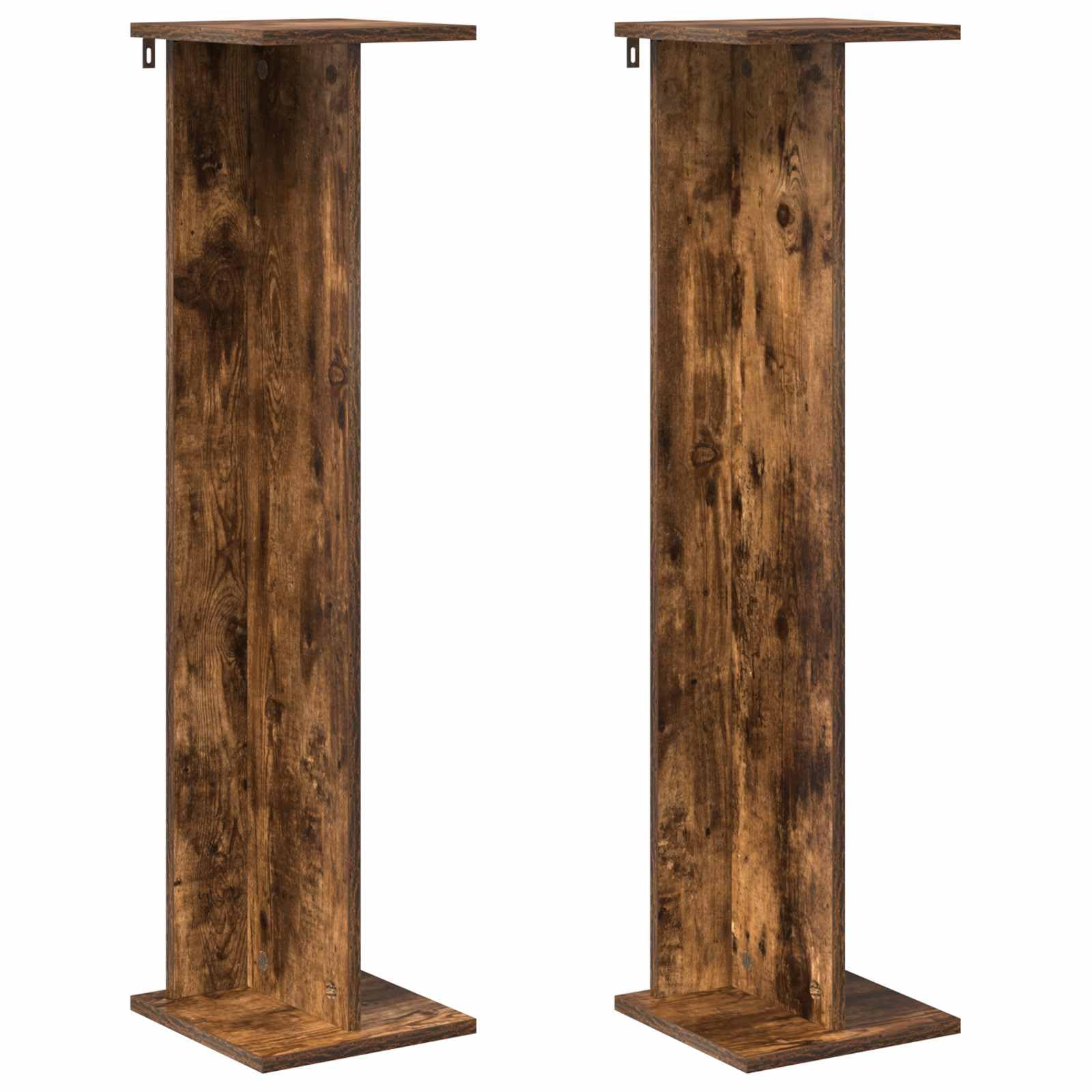 Hothingwell Stojak na rośliny 2 poziomy Dąb wędzony 25 x 25,5 x 100,5 cm