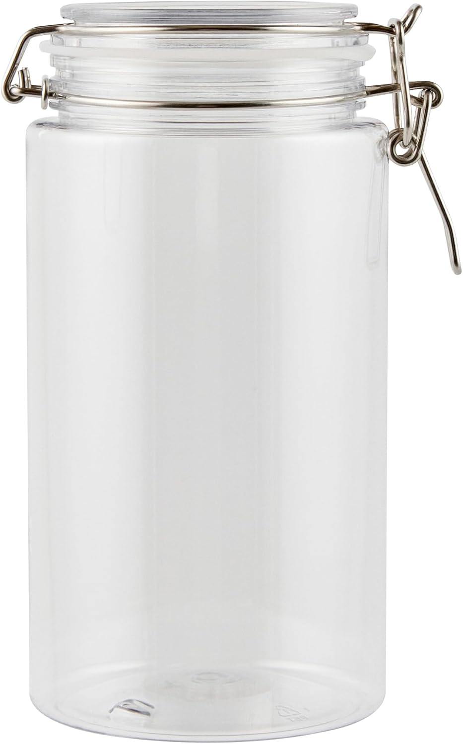 Restaurantware Food Container 2 Count 51 oz Plastic Airtight HInged Lid Jar Storage Canister Clear Wide Mouth