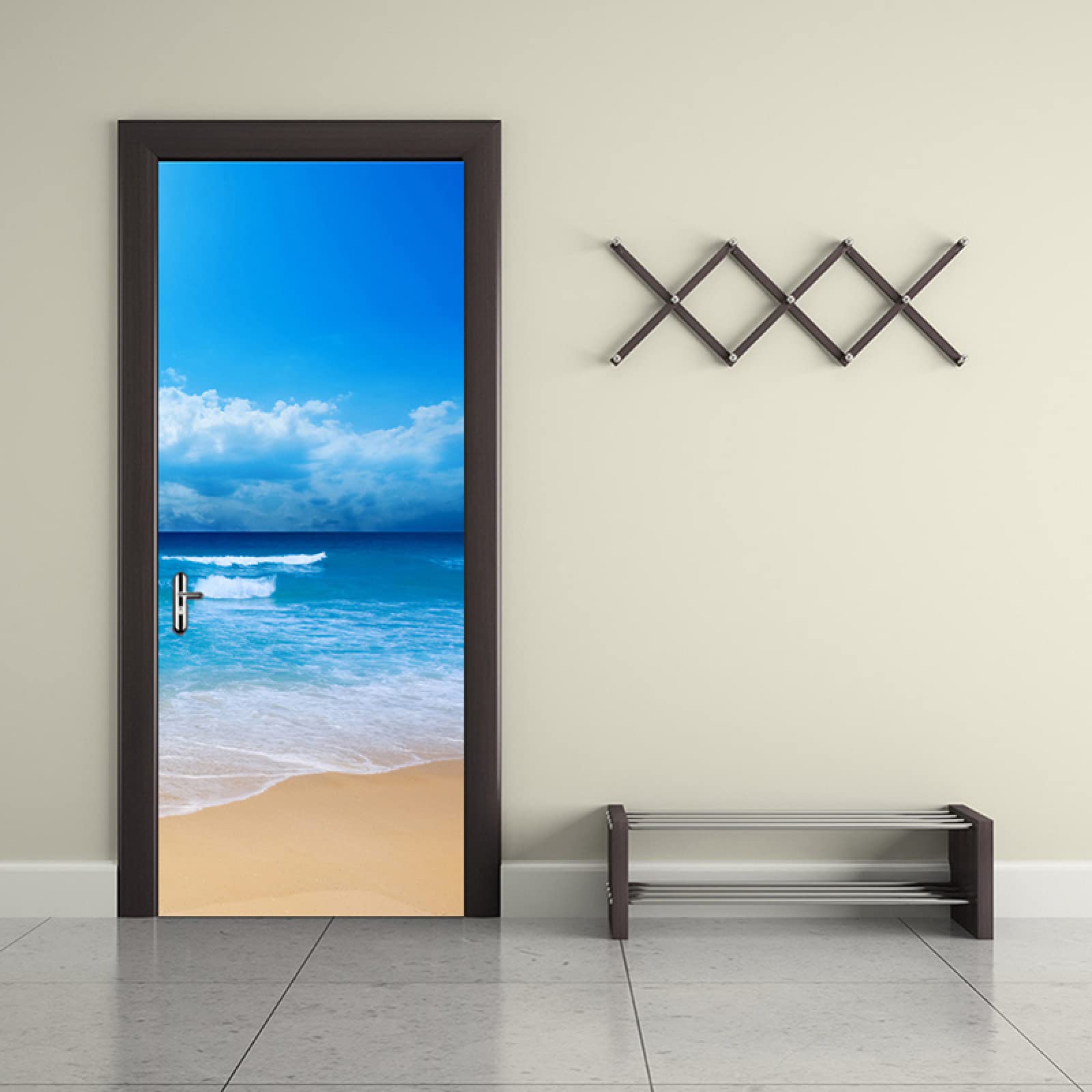 Adesivi Murali Per Porte 77 X 200 Cm Adesivo Per Porta Carta Da Parati Astratta Moderna 3D Soggiorno Arte Porta Poster Adesivi Murali Autoadesivi 3D