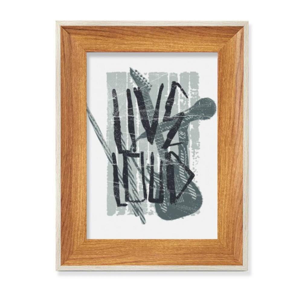 Cadre photo en bois instruments de musique jazz gris pour decoration de bureau chic