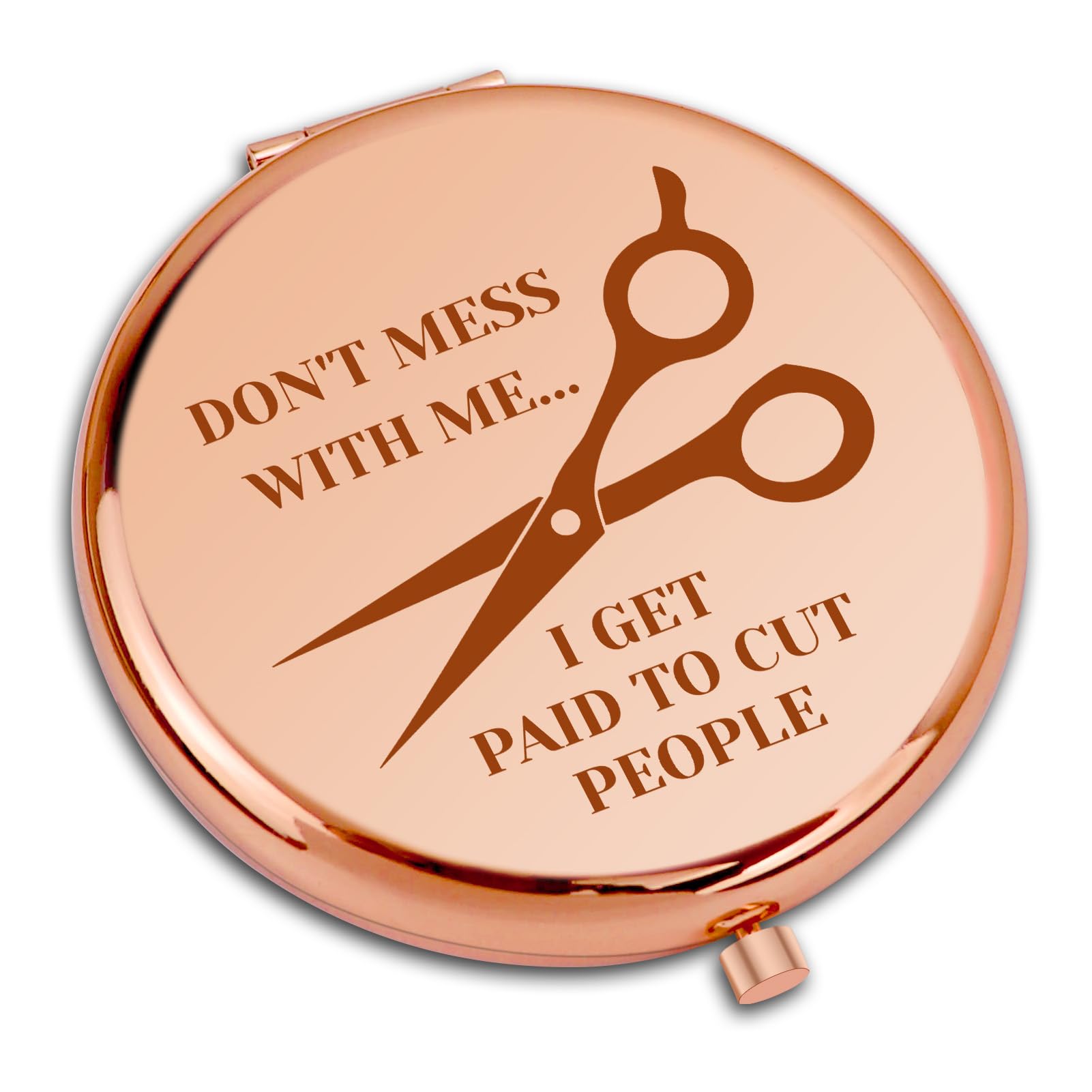 Funny Hairdresser Gift Hair Stylist Gifts for Women Appreciation Gift Compact Makeup Mirror Salon Gifts for Women Cosmetology Graduation Present Folding Makeup Mirror for Hair Barber Beautician