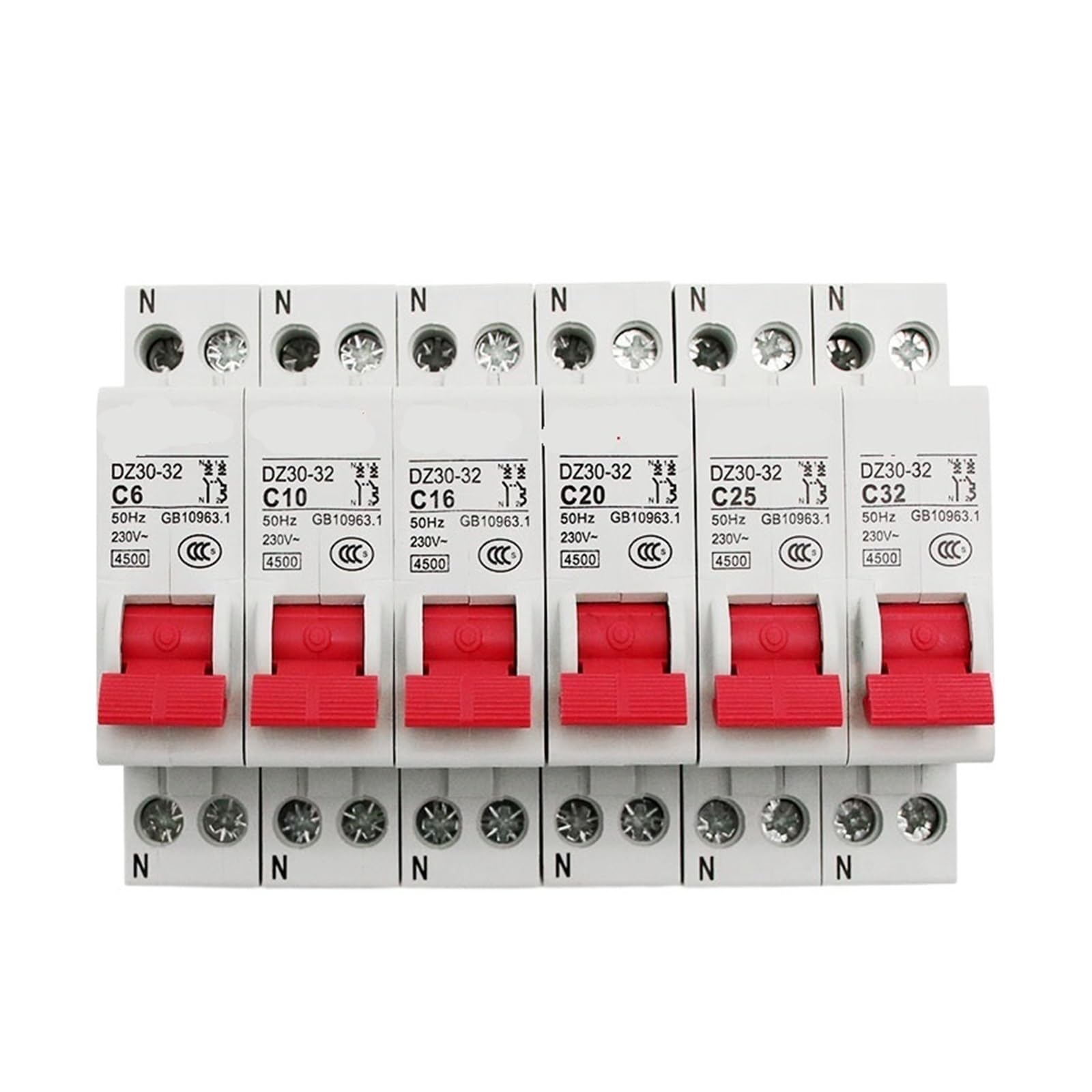 Mini disyuntor DPN 1P+N 10A y mini interruptor magnetotermico DZ30-32 para riel DIN 7