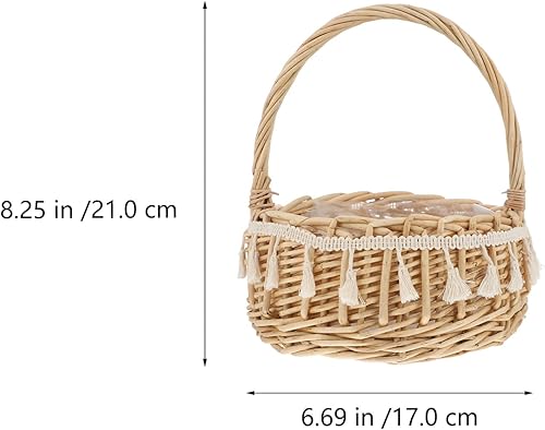 Miniatura 3 de Cabilock 3 piezas de flores de sauce decoración de ratán pequeñas cestas de madera cesta de huevo de Pascua cesta de mimbre hecha a mano maceta