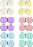 YKuzLx 12 Pack Colorful Contact Lens Cases - Portable Travel Storage with L/R Labels, Leak-Proof for Daily Use