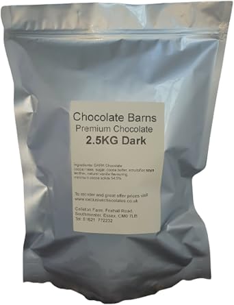 Chocolate Premium Dark Chocolate Buttons 2.5Kg , Melting Couverture Chocolate Used for Baking Includes 54% Cocoa Easy to use in Form of Chips, Callets