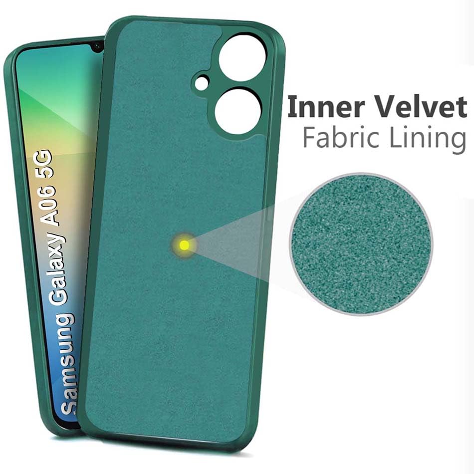 Image of Fashionury Back Cover for Samsung Galaxy A06 5G | Matte Soft Silicon Flexible | Camera Bump Protection | All Side Shock Proof Rubberised Back Case Cover for Samsung Galaxy A06 5G (Green)
