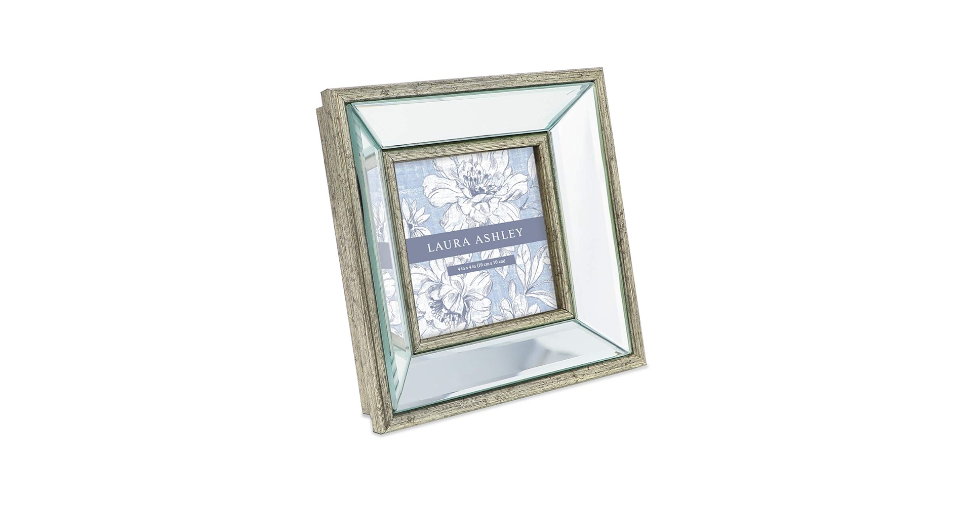 LAURA ASHLEY アンティーク調ミラー Amazon.com - Laura Ashley 4x4 Silver Beveled Mirror Picture