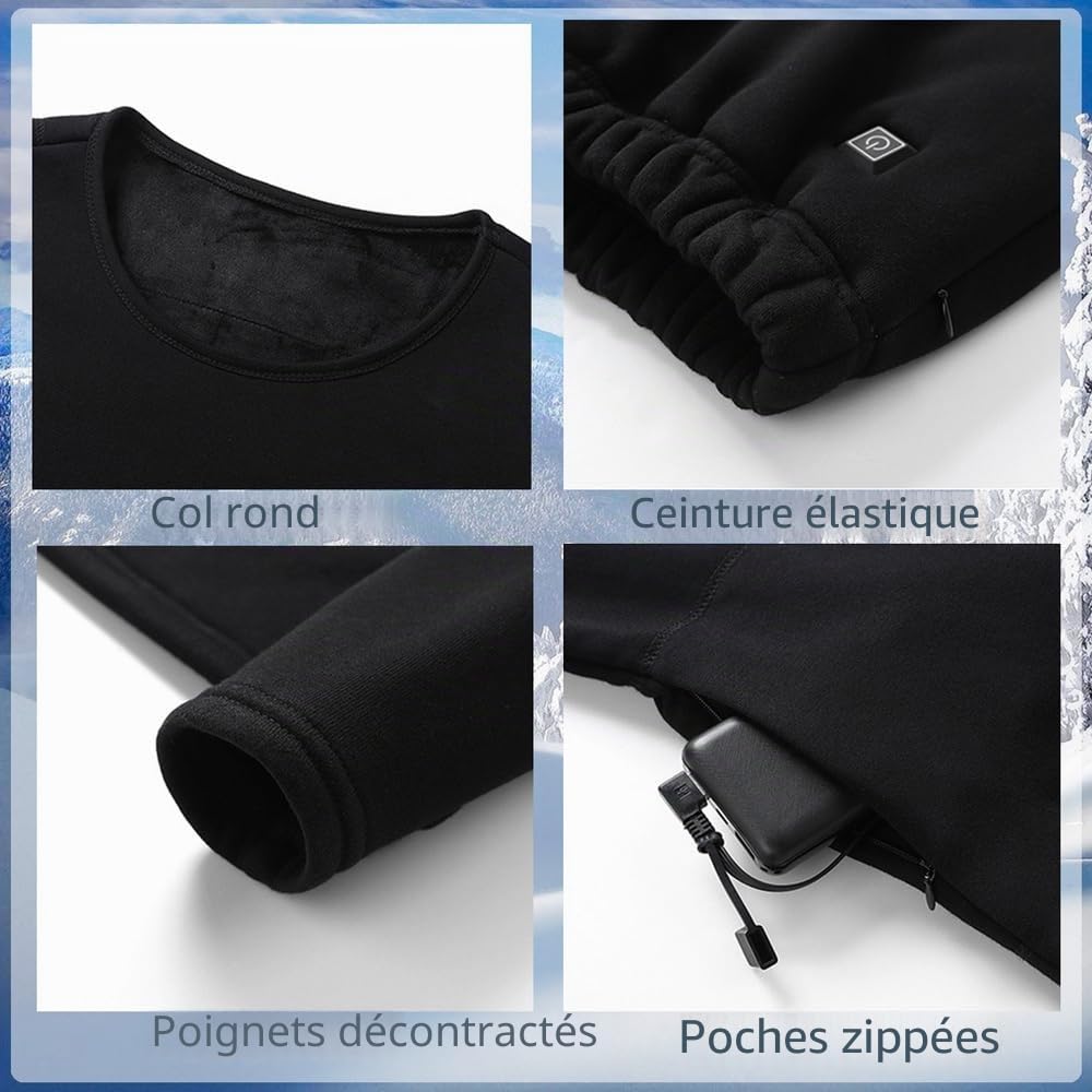 sous-Vêtements Chauffants Femme Hauts 16 Zones Chauffantes Thermique Électrique Maillot De Corps pour Le Ski en Plein Air : Cyclisme, Randonnée
