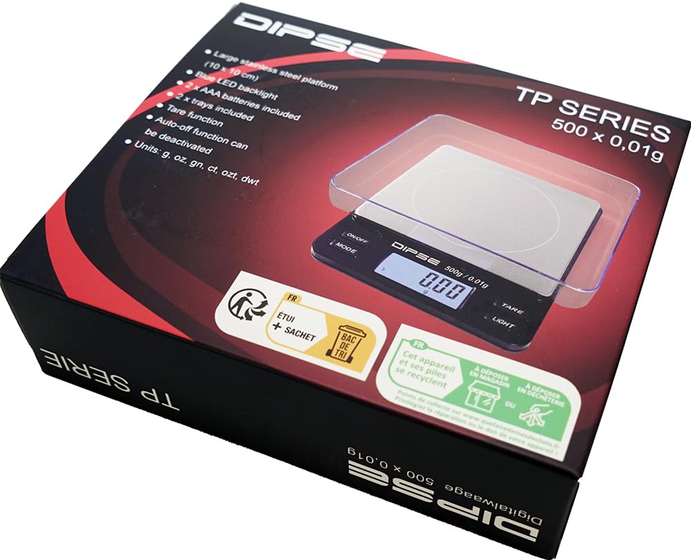 HEADNMORE® Bundle DIPSE® - Bilancia digitale TP500 (500 x 0,01 g) + portachiavi HEADNMORE®
