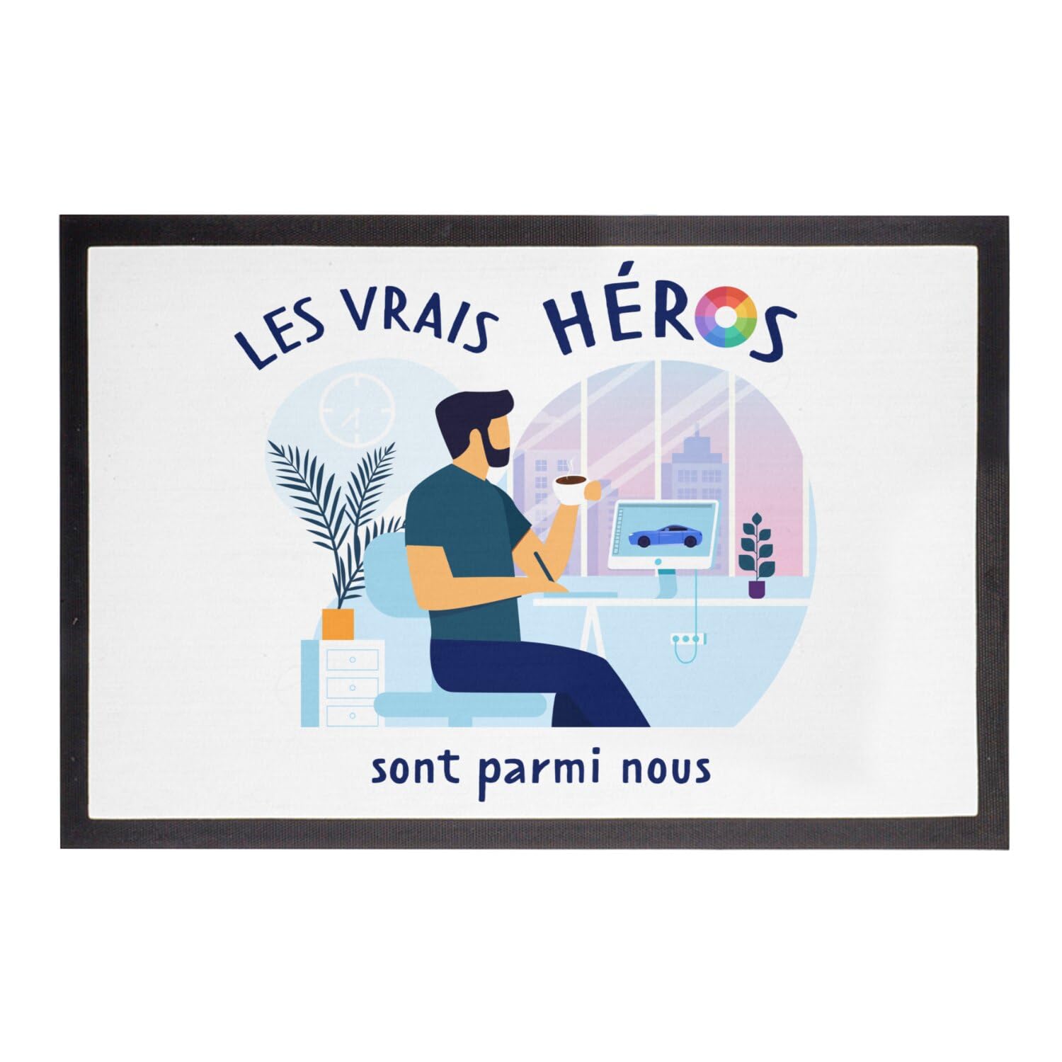 Paillasson original Graphiste idée cadeau créatif pour Digital Designer tapis 60x40cm
