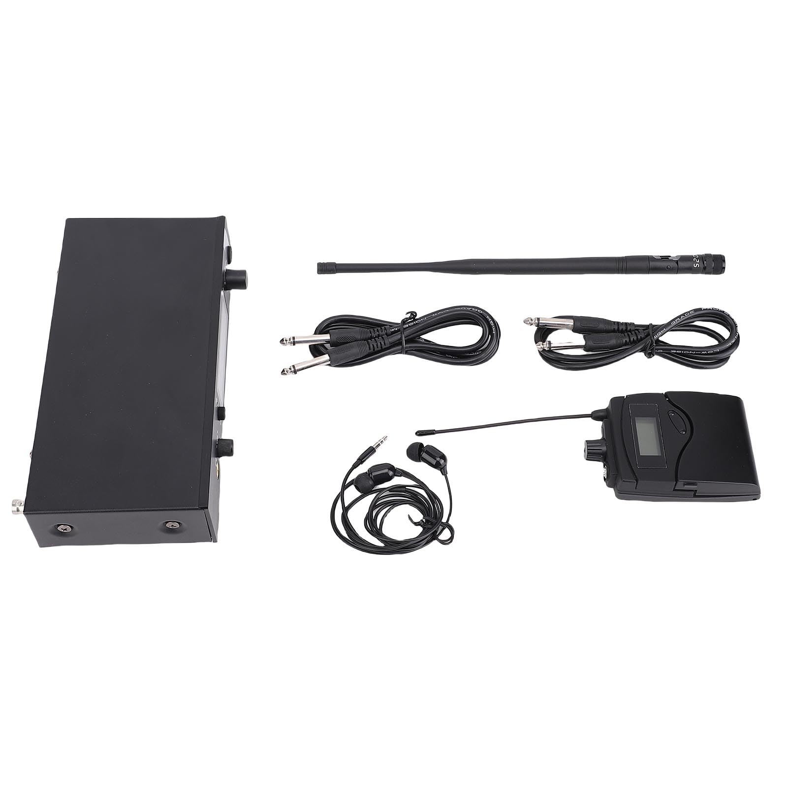 UHF Wireless in Ear Monitor System, 550-590MHz Band Wireless IEM, Range 164ft, per Palcoscenico, Banda, Studio, Discorso (Spina Europea)