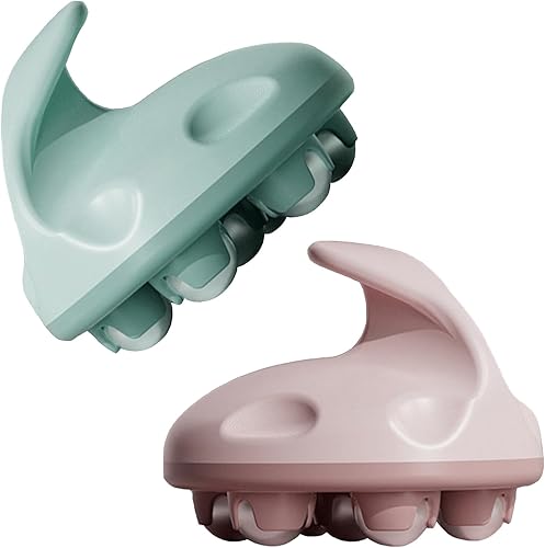 Miniatura 9 de WMM Masajeador manual con rodillo, herramienta de masaje para todo el cuerpo con rodillo de masaje manual de 360 grados para alivio del dolor de Azul