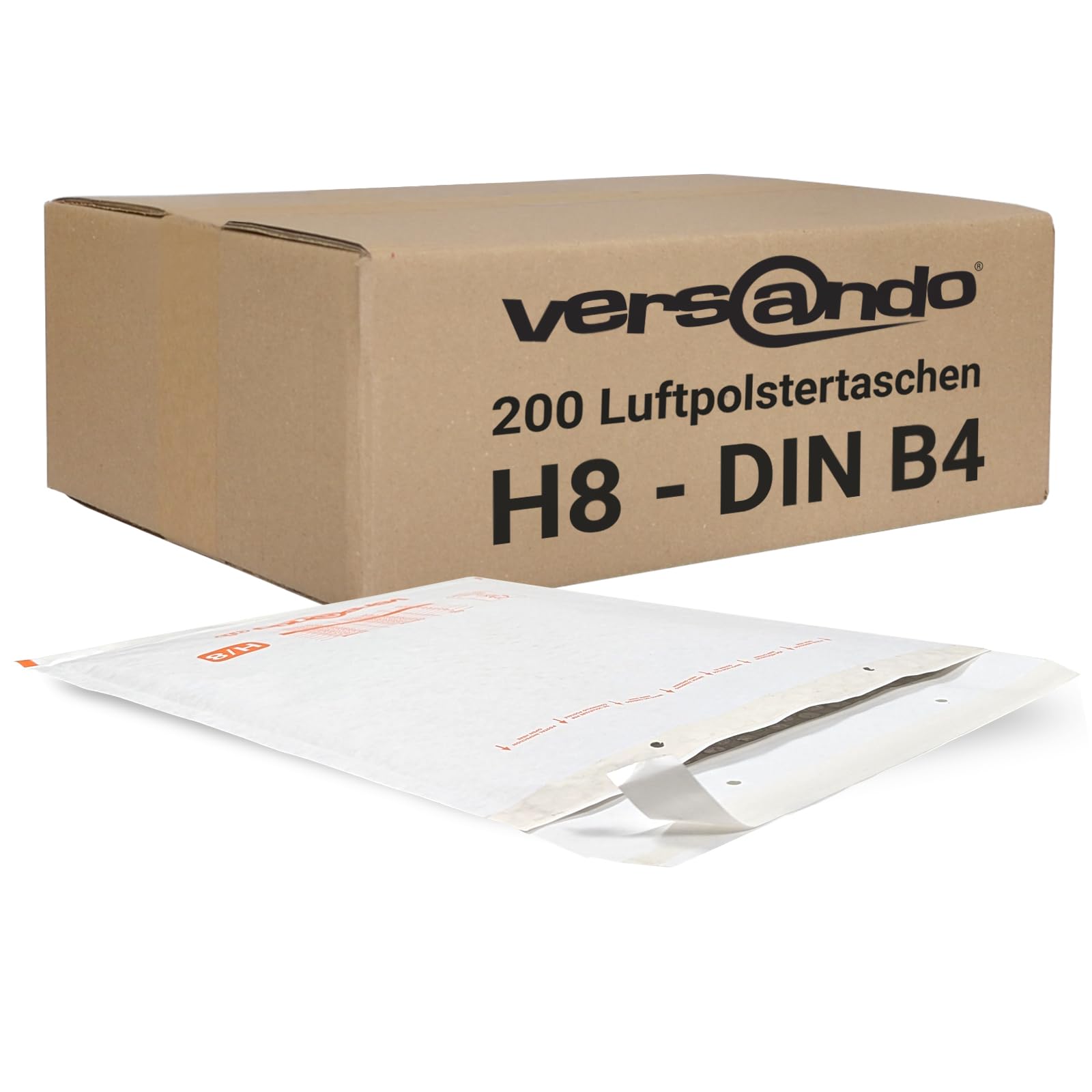 versando 200 buste imbottite H8, dimensioni interne 270 x 360 mm, | dimensioni esterne 290 x 370 mm, bianco per DIN B4