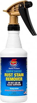 Force 5 SHIPNSHORE, Rust Stain Remover, New Improved Sprayer, Instant Hull Cleaner, Vinyl, Fabric, Metal & Painted Surfaces - Removes Sprinkler Stains from Walls and Fences Instantly.