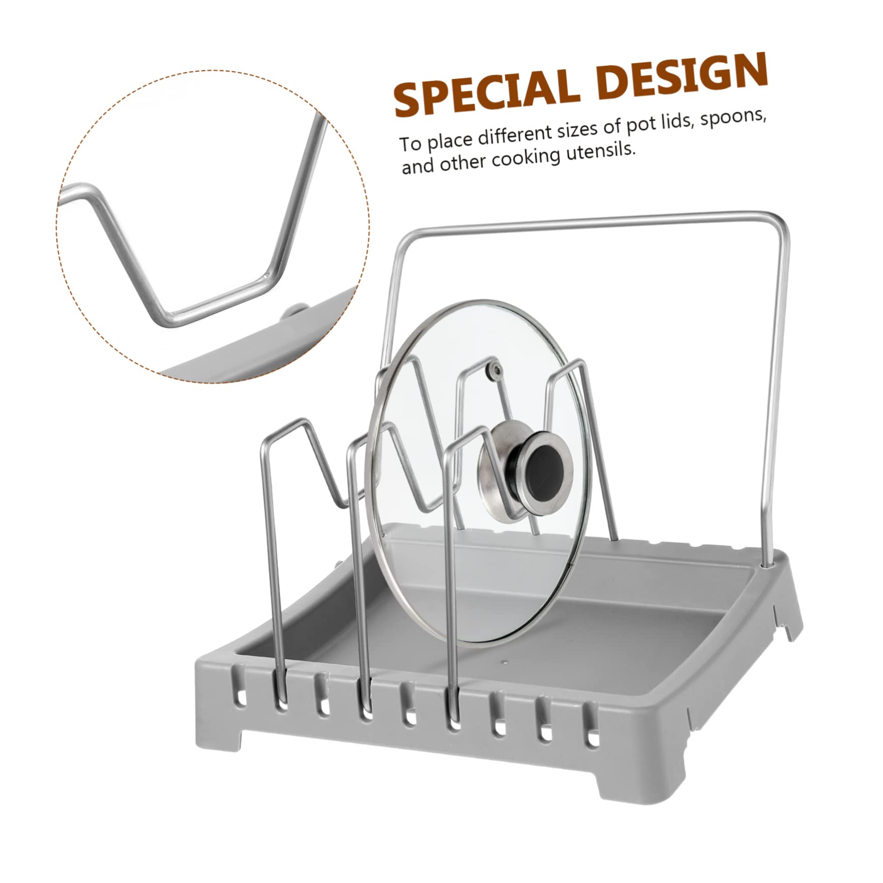 ULTECHNOVO 2 Piezas Rejilla Para Tapas De Ollas De Soporte Para Tapas De Ollas De Cocina Organizador Para Encimera Para Almacenar y Cucharas La Cocina