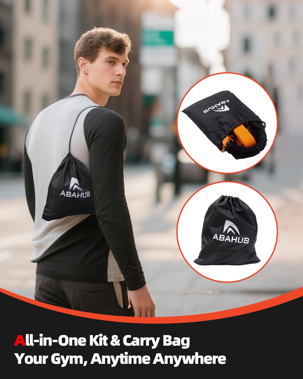 Abahub Set di Bande per Trazioni con Maniglie Bande per Pull-up per Trazioni, Allenamento a Casa e in Palestra, ideale per Principianti, Allenamento di Forza con Borsa per il Trasporto
