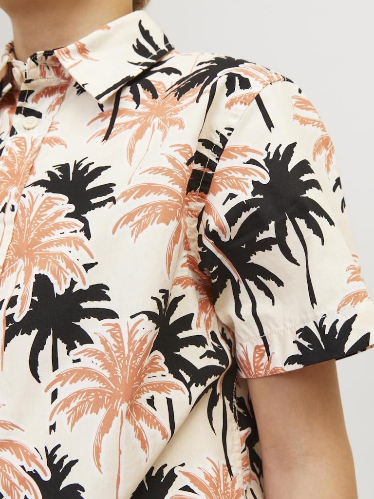 JACK&JONES JUNIOR Jorjoshua Aruba AOP Shirt SS Jnr Camisa de Manga Corta Niños (Pack de 1)