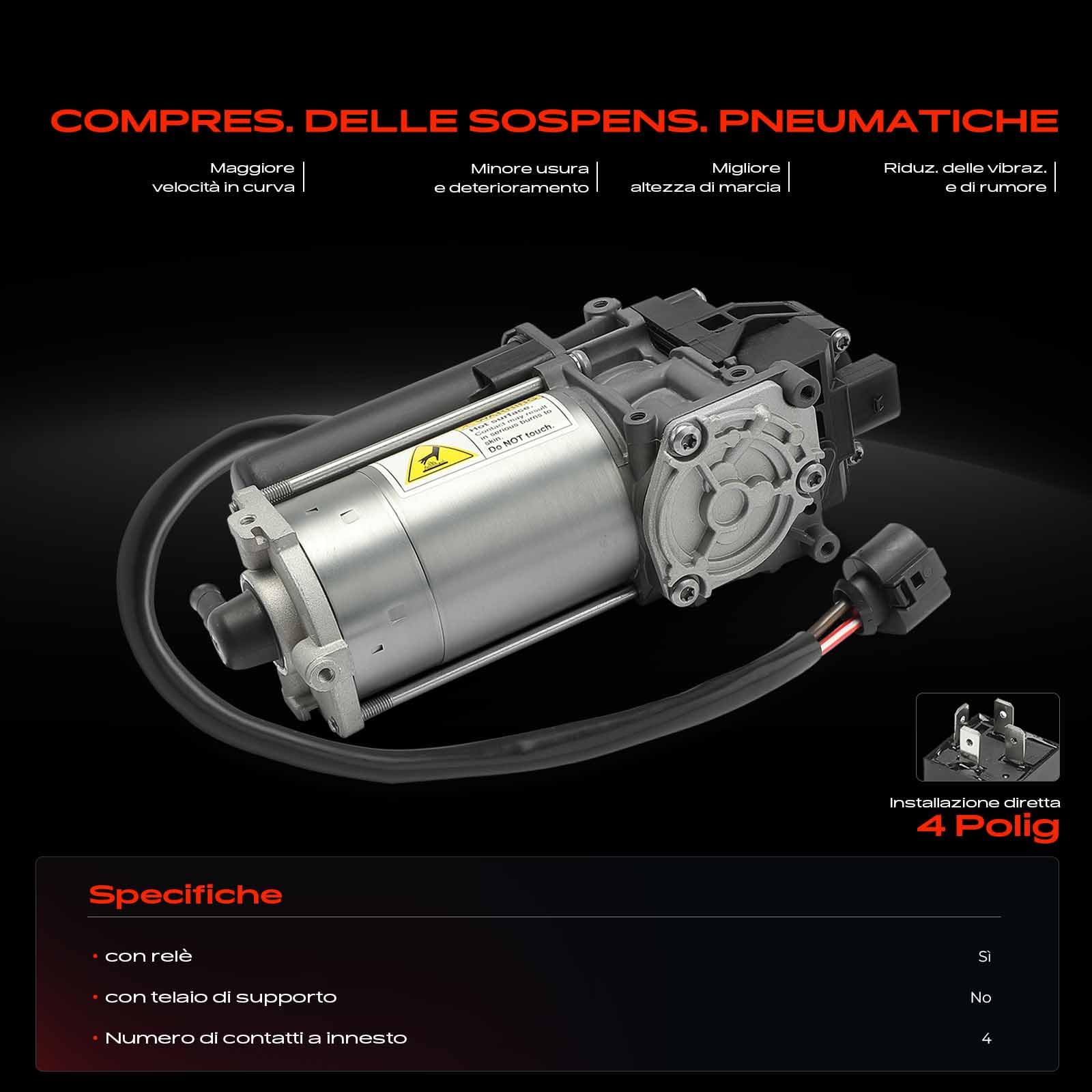 Frankberg Compressore per sospensioni pneumatiche 4K0616005B | Compatibile con: A6 Allroad 4AH, A7 Sportback 4KA