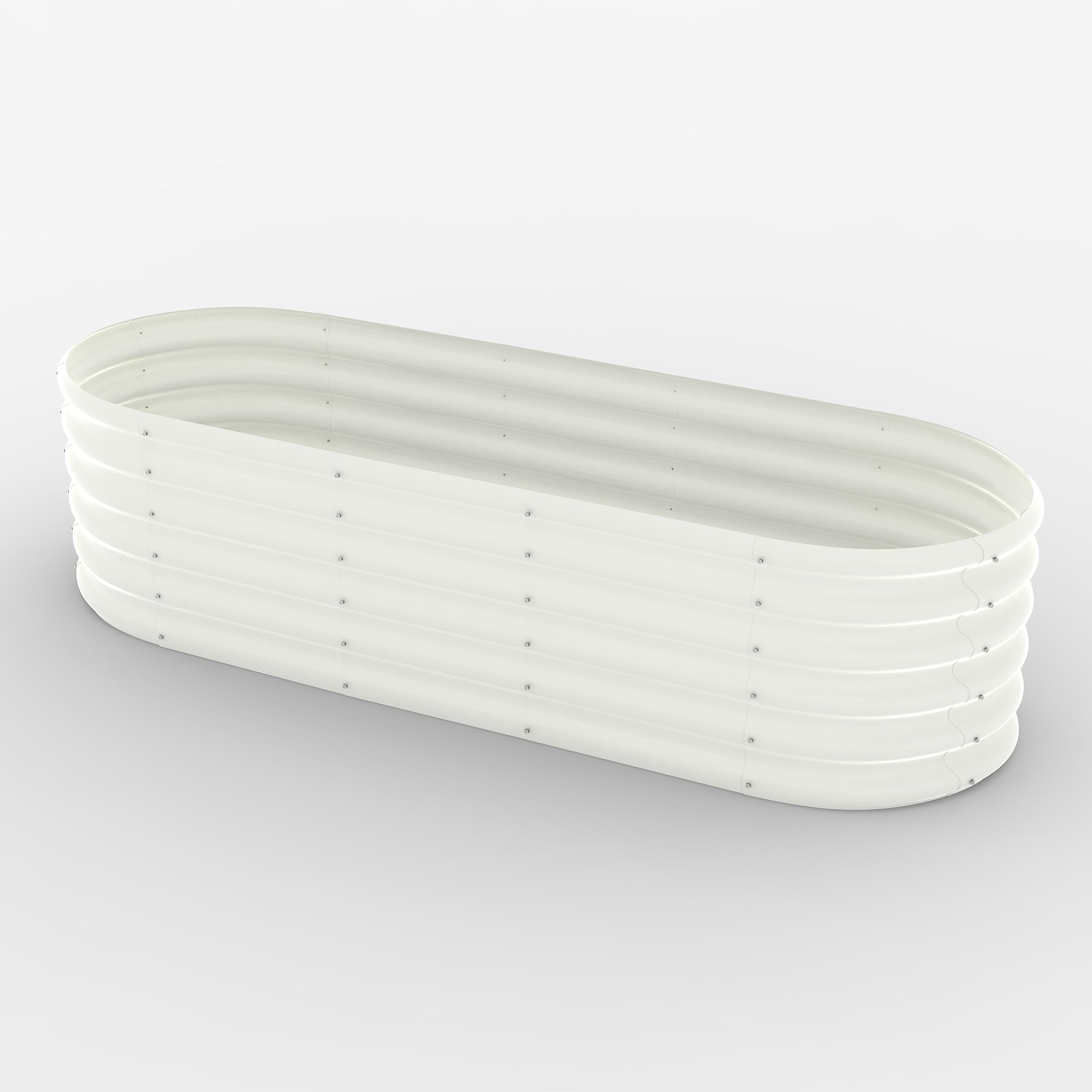 Photo 1 of **LOOSE PIECES**ANBLIZE Galvanized Raised Garden Bed,Raised Garden beds Outdoor ?Galvanized Planter Garden Boxes Outdoor for Vegetables,Flower,Herb 6X2X1.5FT White White 72"D x 24"W x 18"H
