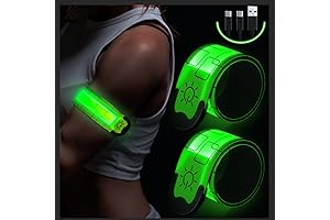 Simket LED Armband, 2 Pack Adjustable High Visibility Reflective Running Lights for Night