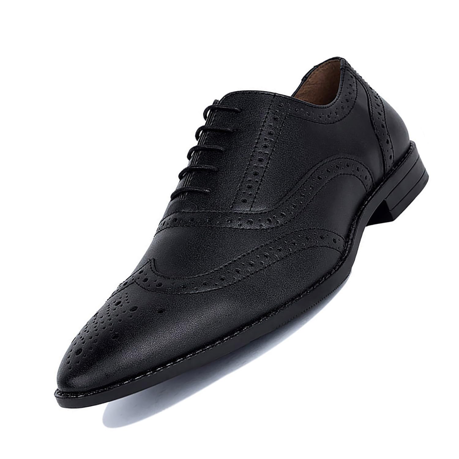 LOUIS STITCH Mens Formal Lace-up Brogue Shoes | Solid Design | Ideal for Formal, Business Casual, and Parties | Solid Obsidian Black | UK Size 9 (RGBGJB) (B0CNQ34DW5) Amazon Price History, Amazon Price Tracker