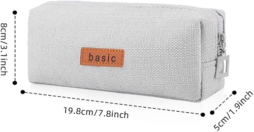 Miniatura 4 de iSuperb - Estuche de lino y algodón para lápices e implementos de oficina, para estudiantes, estuche para cosméticos o monedero