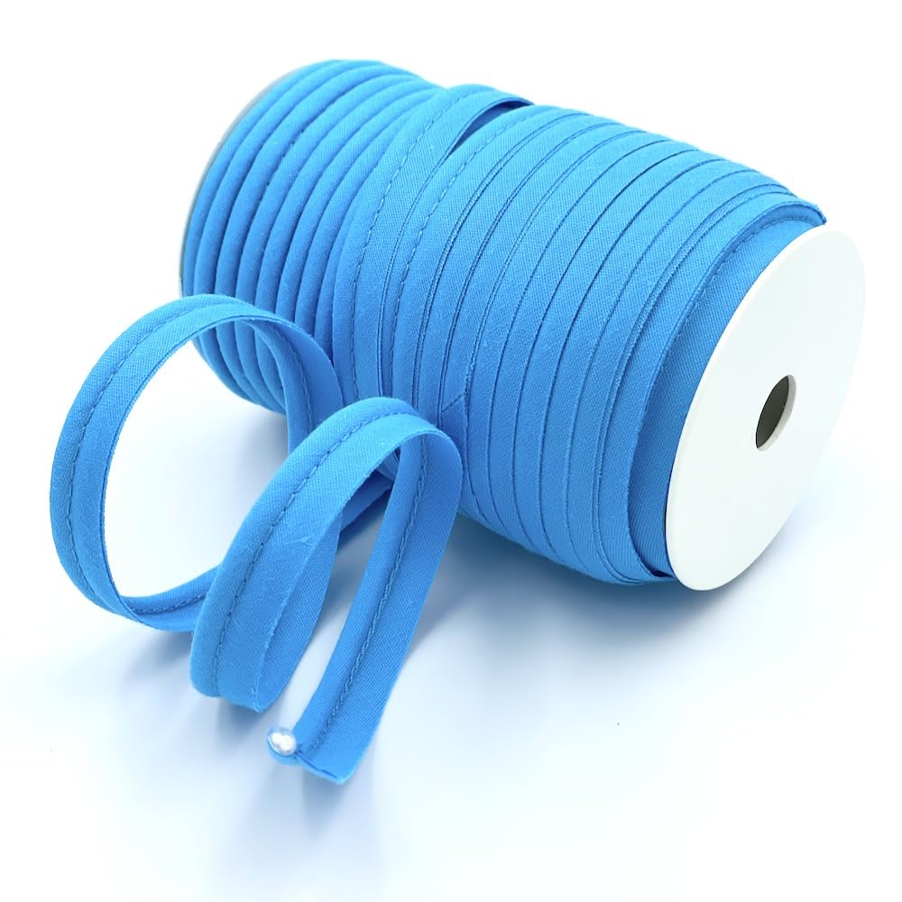 Craft Cult Medium 14mm Wide Plain Piping Bias Binding Piped Trim - 25 Metre Roll (116 - Turquoise)