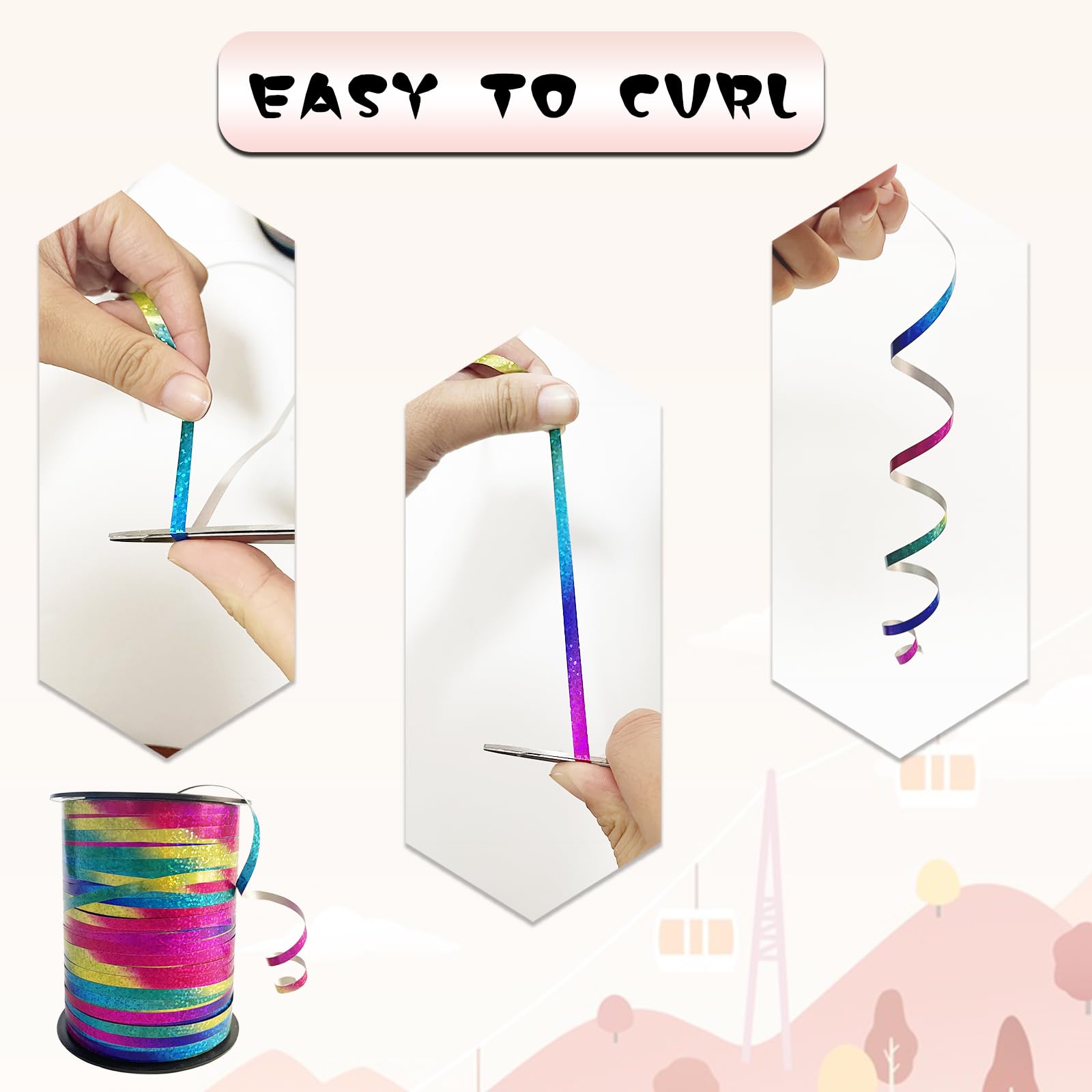 Snapklik.com : Rainbow Curling Ribbon Balloon String, 500 Yards ...