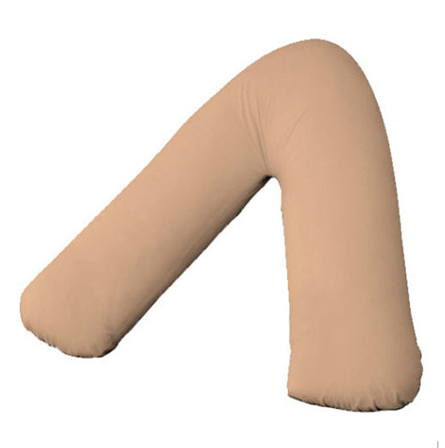 Comfy Nights Plain Dyed Polycotton V-Shaped Pillow Cases/Covers (Latte/Mocha)