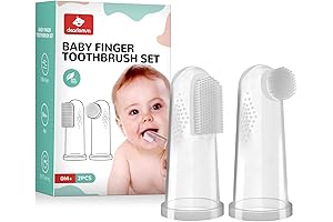 dearlomum Baby Finger Toothbrush for Training Teething, Newborns Toddler Silicone Baby Toothbrush,Baby Oral Cleaner Massager,2PCS