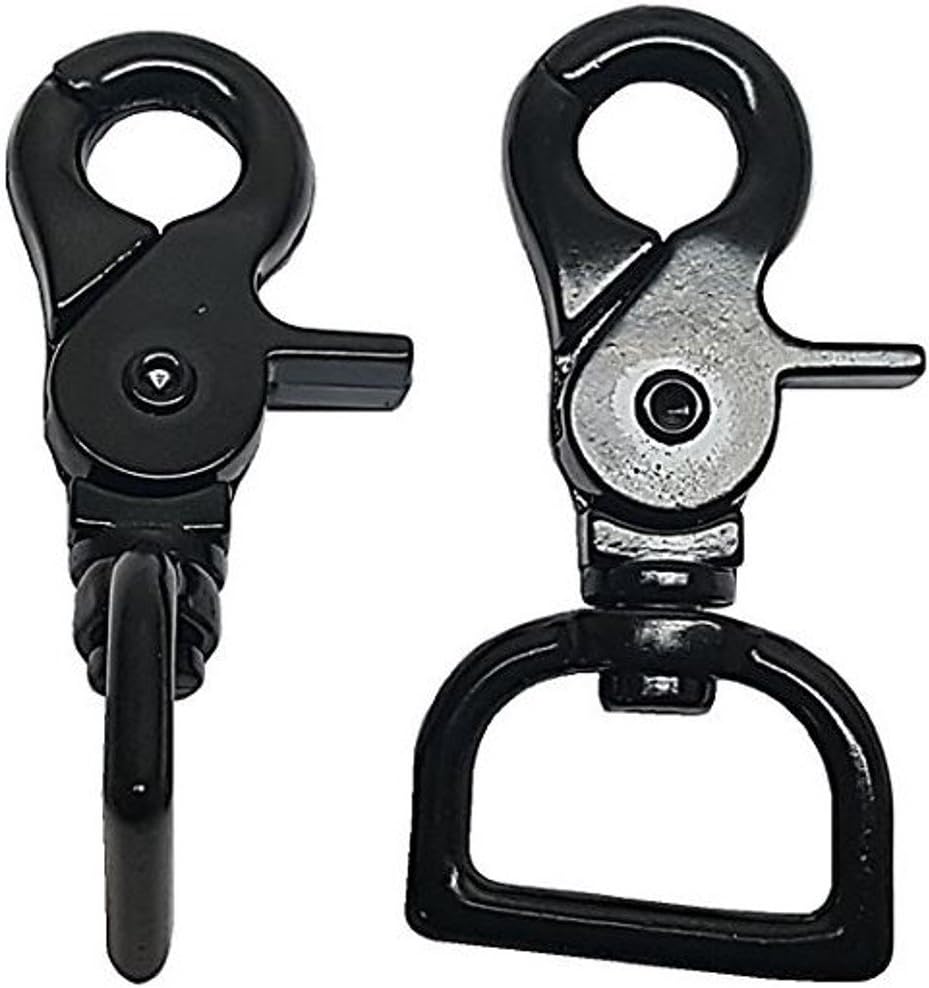 2 Pack 1 Heavy Duty Black Swivel Trigger Snaps