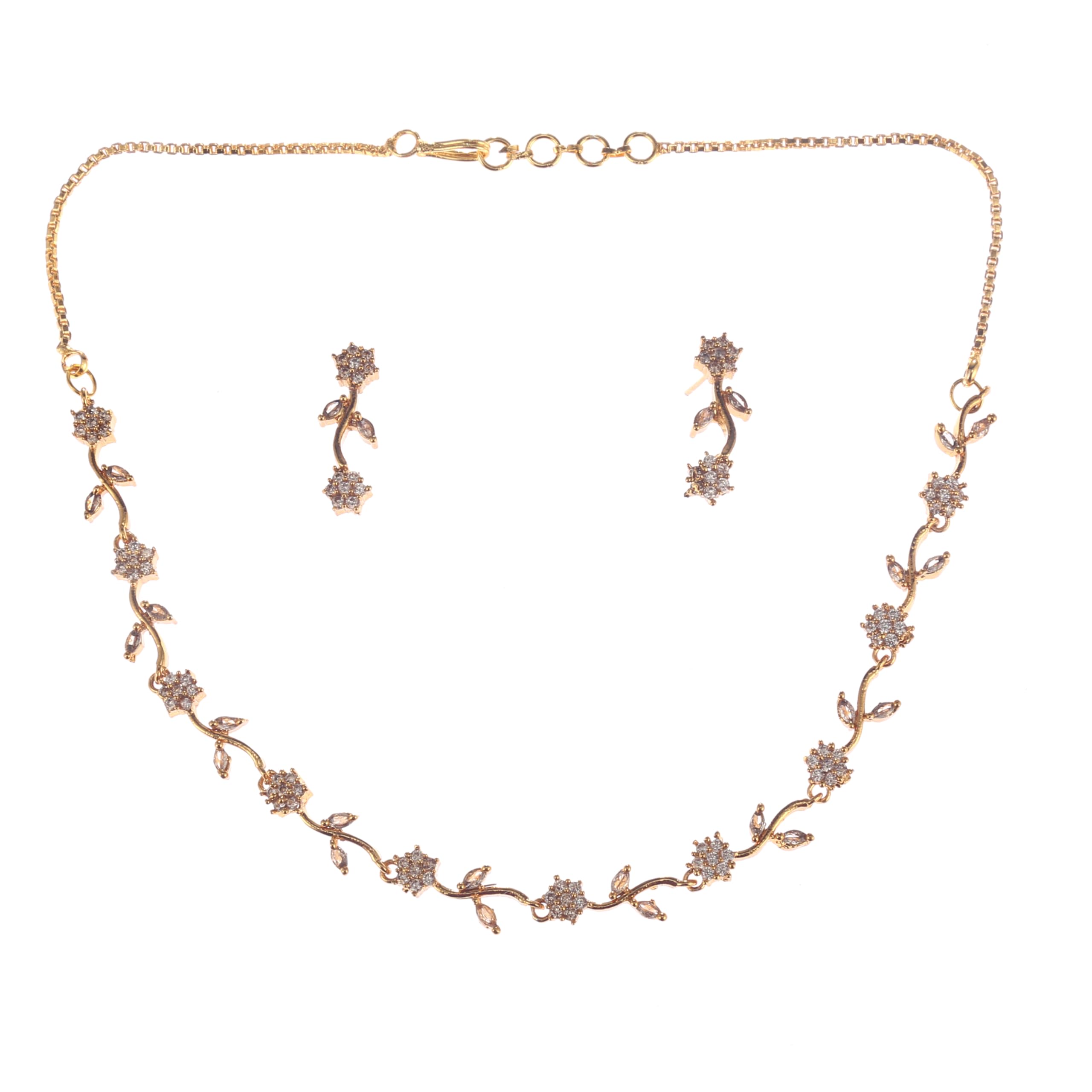 Mohar Glitz Gold Plated AD Studded Choker Necklace Set with Earrings Elegant Bridal Jewelry Set, Hypoallergenic and Nickel-Free (B0D4KH3HSF) Amazon Price History, Amazon Price Tracker