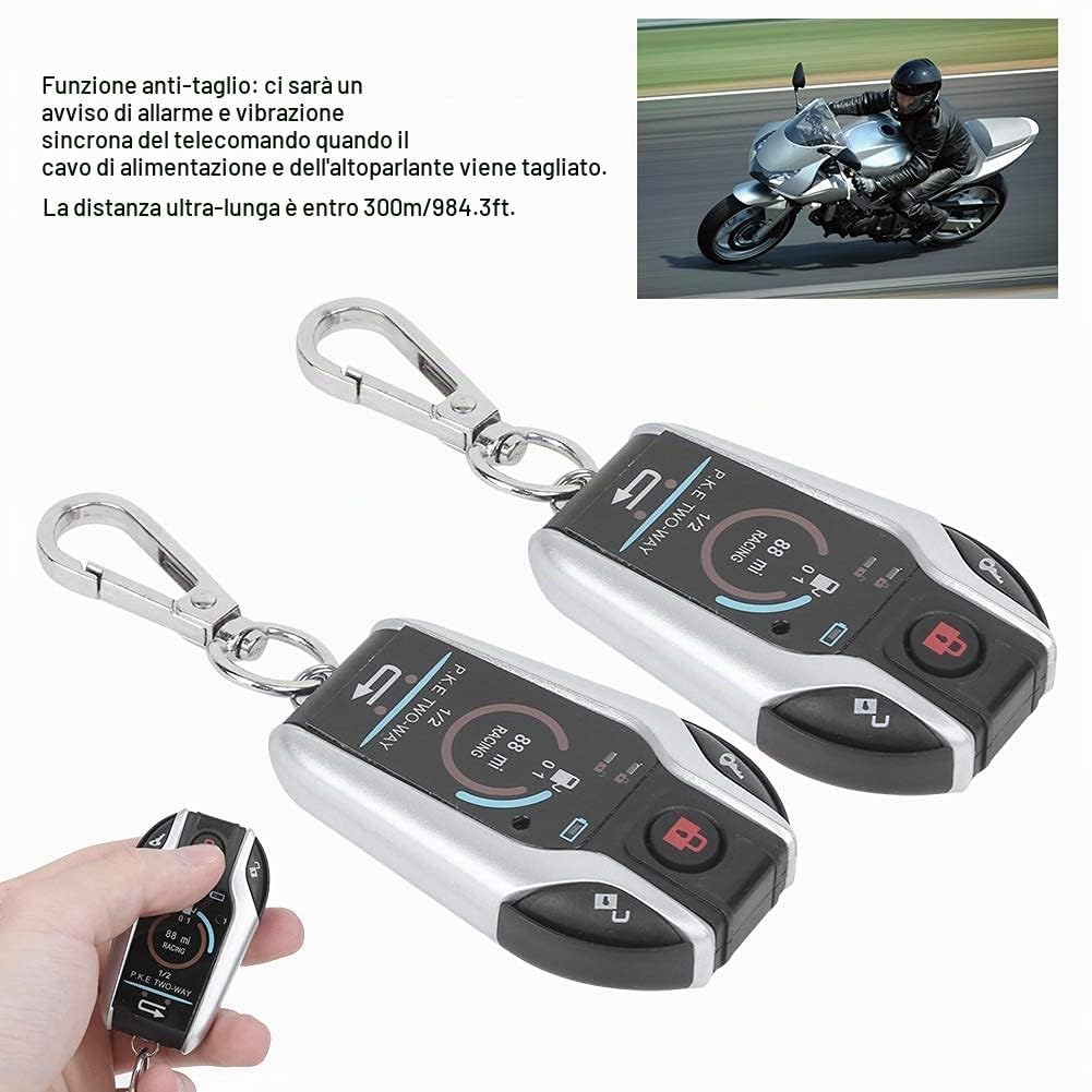 Yctze di allarme a 2 vie Telecomando antifurto universale per moto in ABS per sicurezza 12V con avvio remoto