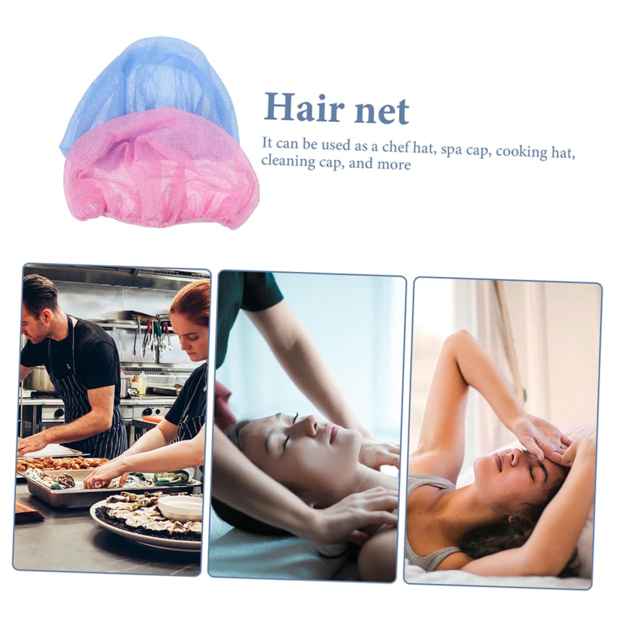 Healeved 60piezas Gorro De Trabajo Malla para Chef De Sombreros De Sueño para Mujeres para Cocinas Protección Cabello y Comodidad Calientes