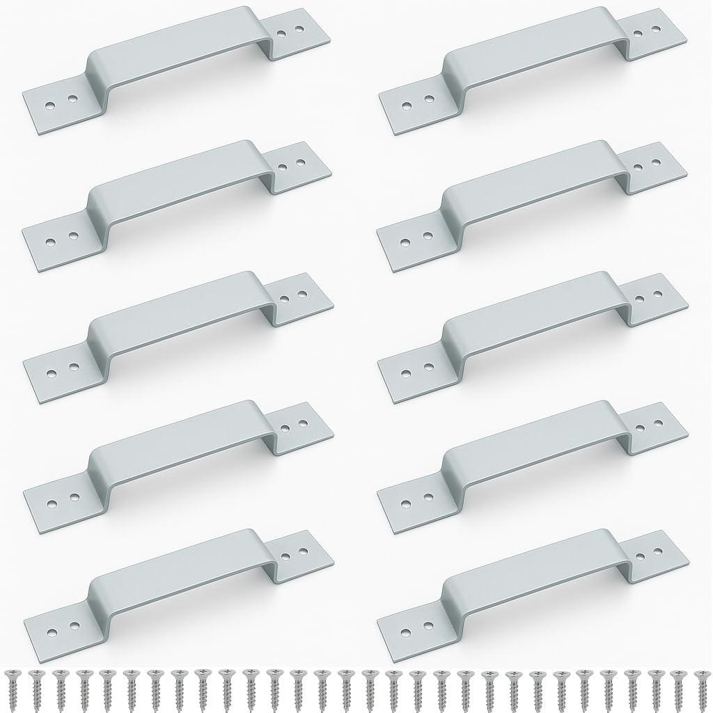 HAFD Galvanised Steel Security Panel Brackets 223mm x 40mm, Heavy Duty Fence Fixing Plates with Screws