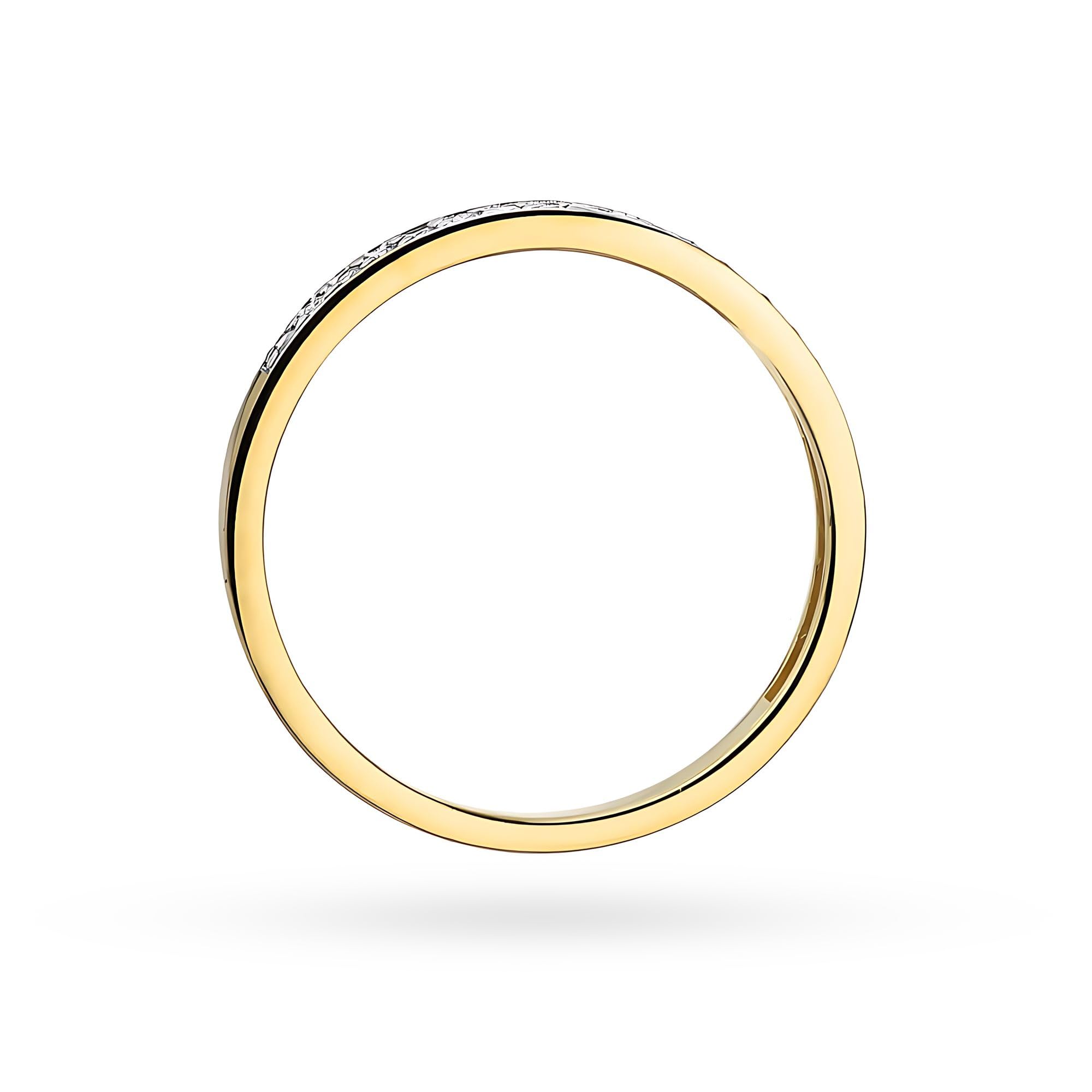 MARKO Ehering Damen Gold 585 Echtgold – Memoire Ring mit Labor Diamanten – 14 Karat Goldring Damen, Diamantring rundum, Goldschmuck