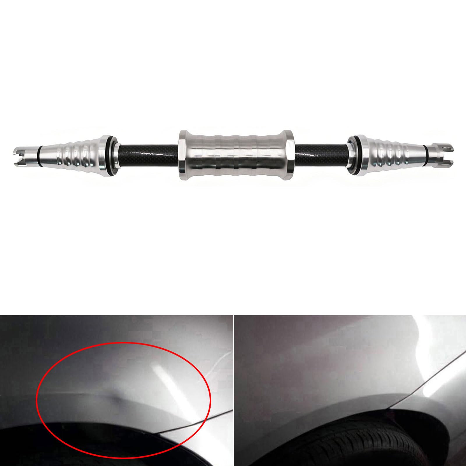 Kit de débosselage de carrosserie en acier au carbone avec poignée en fibre pour entretien de voiture et moto