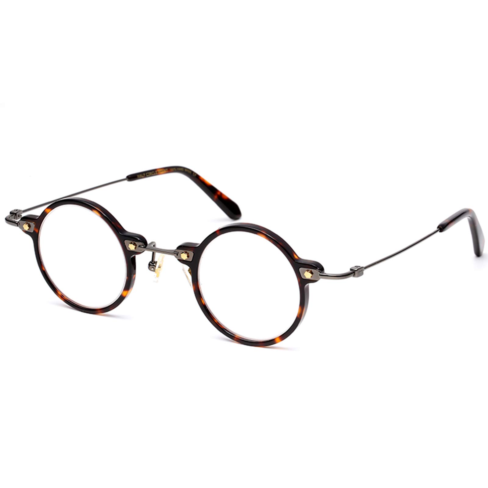 Occhiali da Lettura di Cristallo Vintage Lettura Custodia Inclusa Incluso Ad Alta Definizione Anti-Blue Light Eye Protection, retrò Piccola Progettazione del Telaio Rotondo,+2.5