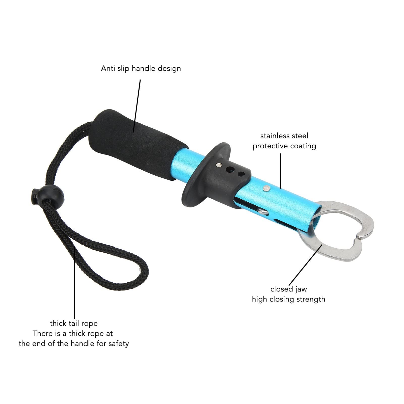 Pince à Lèvres Poisson En Acier Inoxydable - Outil Pêche Portable Robuste