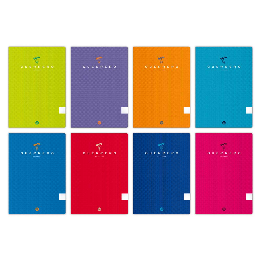 Unipapel 98421199. Pack 10 Libretas Tapa Blanda Guerrero, A4, Hojas Lisas, 90 Gramos, Colores Surtidos Aleatorios