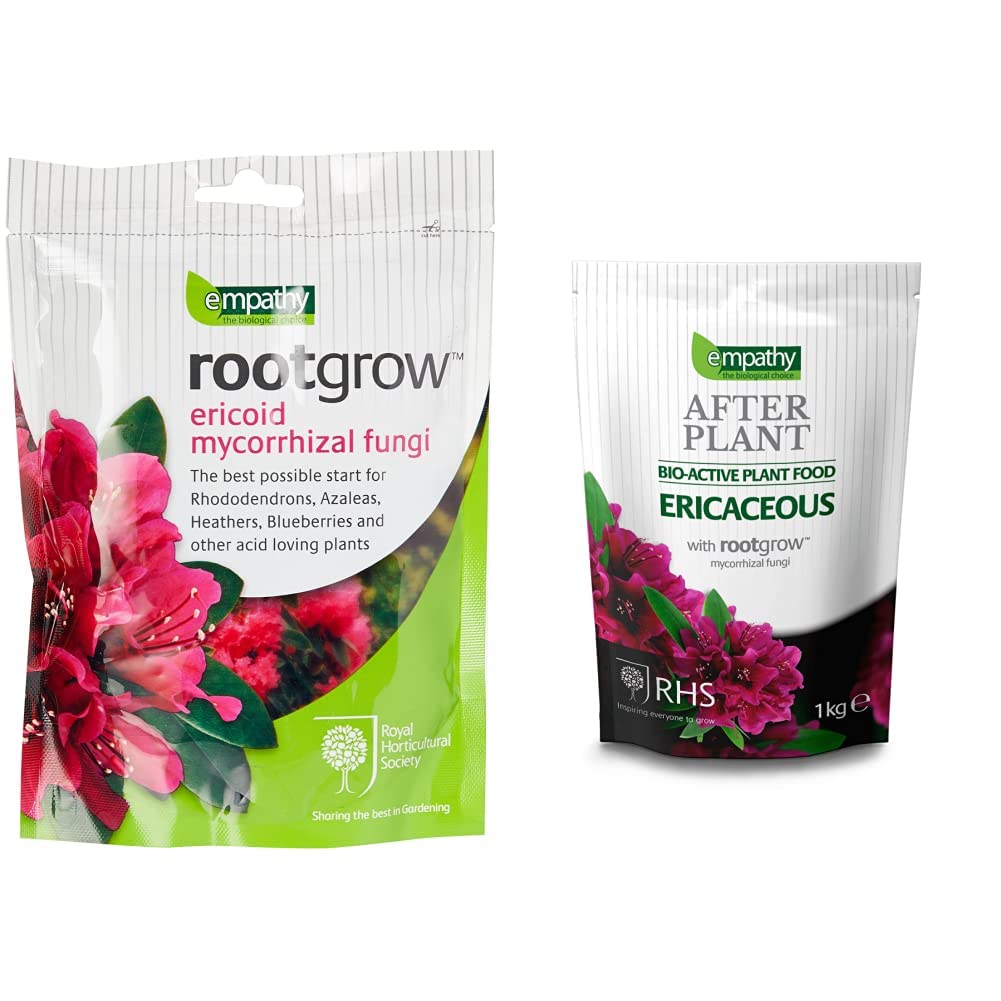 Empathy RGE200 Rootgrow ericoid mycorrhizal fungi 200 gram, 6x14x20 cm & After Plant Ericaceous Bio Fertiliser Pouch 1KG
