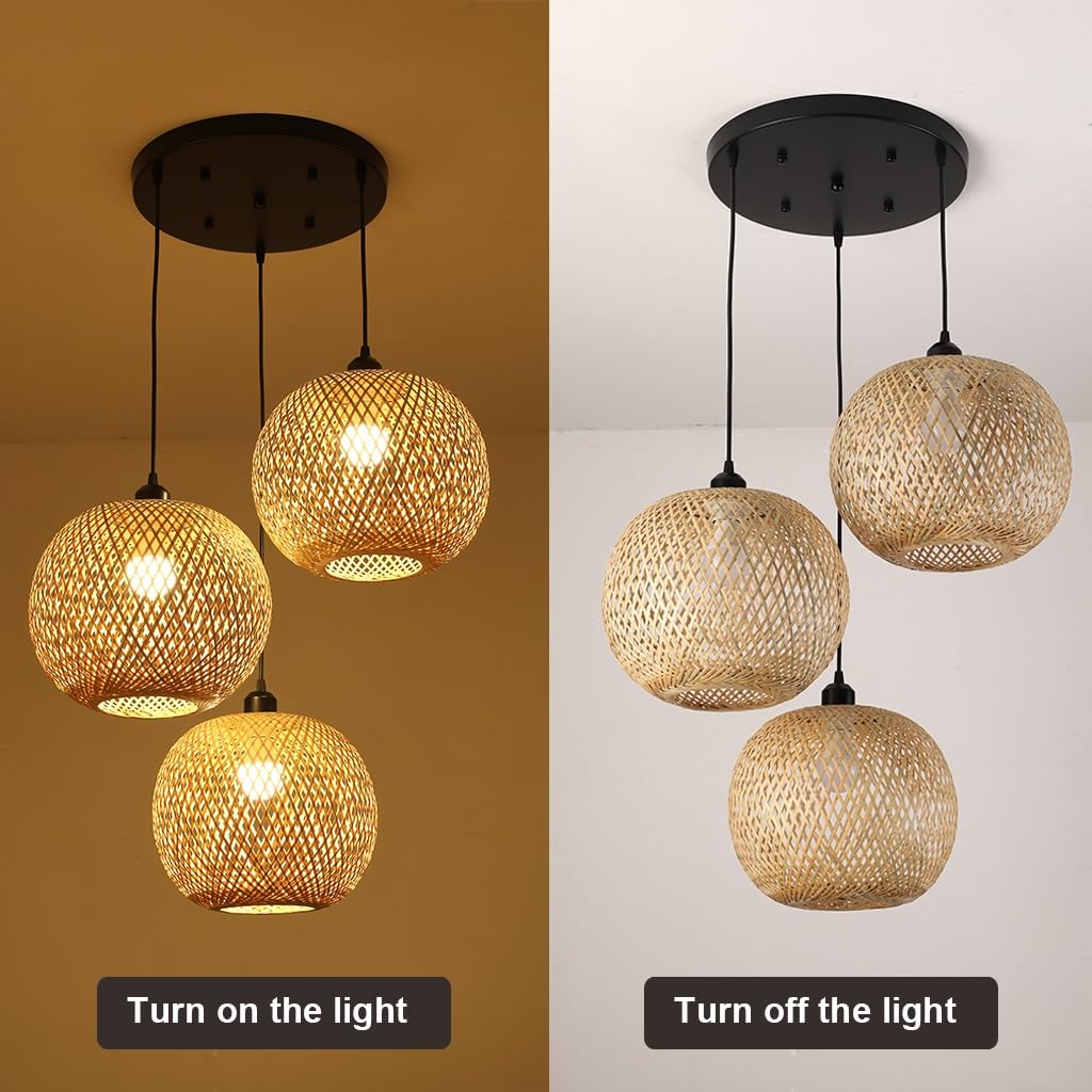 Vintage Bamboe Rotan Kroonluchter Retro Industriële E27 Hanglamp Natuurlijke Handgemaakte Gevlochten Hangende Kroonluchter In Hoogte Verstelbare Plafond Hanglamp Woonkamer Studeerkamer Eetkamer Design