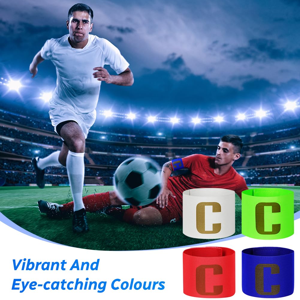 Flintronic Brazaletes de Capitán de Fútbol, Pulsera Elástica Unisex, Cierre de Velcro, Multicolor