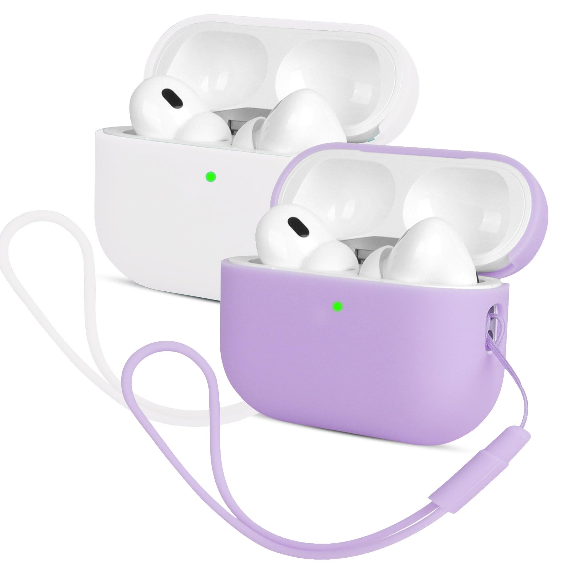 Mocarheri Funda Silicona Compatible con AirPods Pro 2.ª Generación, Ultradelgada Fundas Protectora de Silicona para AirPods Pro 2.ª Generación 2022,Menta Verde/Lavanda(2PCS) — view 14